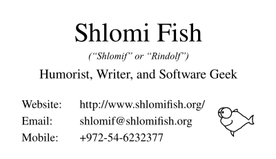 Shlomi Fish’s Business Card