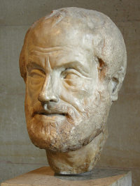 Portrait of Aristotle from the Louvre. Picture taken from the wikipedia Sculpture of Aristotle