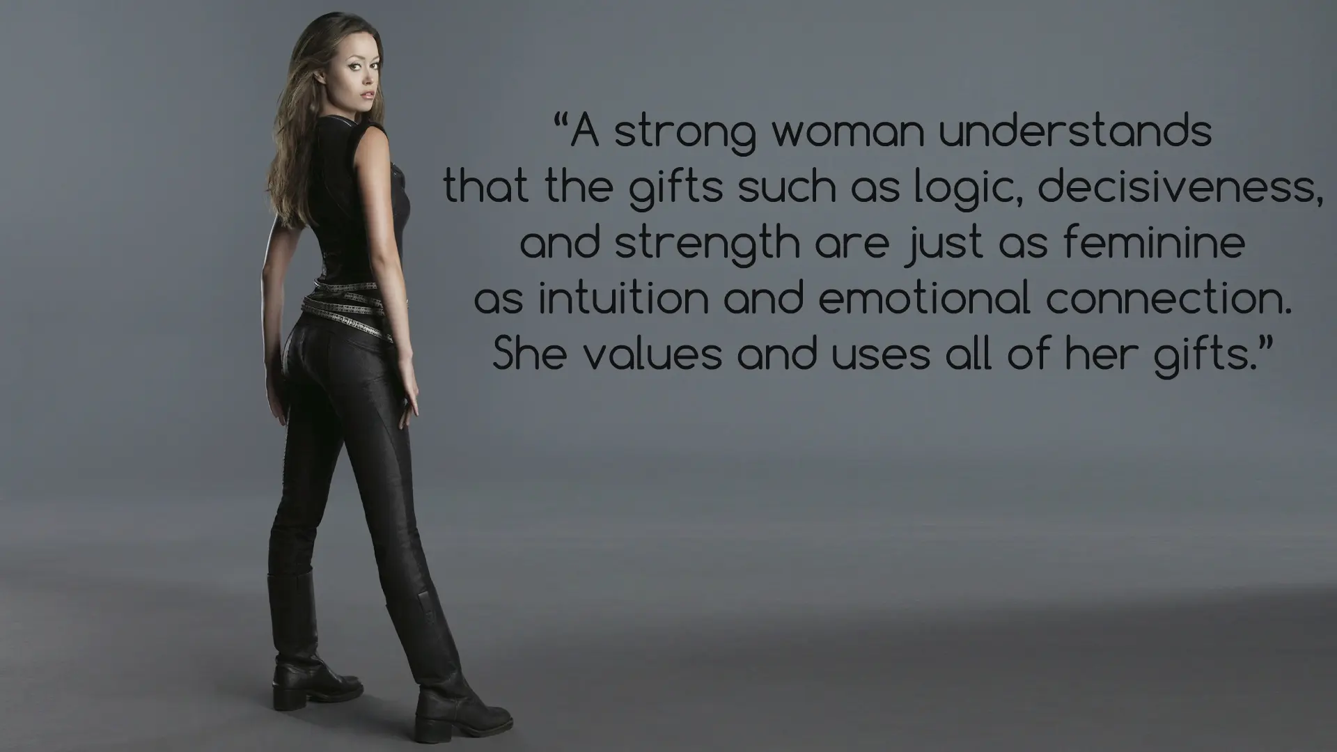 Summer Glau is a competent geeky polymath hackeress. She doesn't let her emotions permanently interfere with her hacking. Strong Woman Captioned Image starring Summer Glau: “A strong woman understands that the gifts such as logic, decisiveness, and strength, are just as feminine as intuition and emotional connection. She values and uses all of her gifts.”